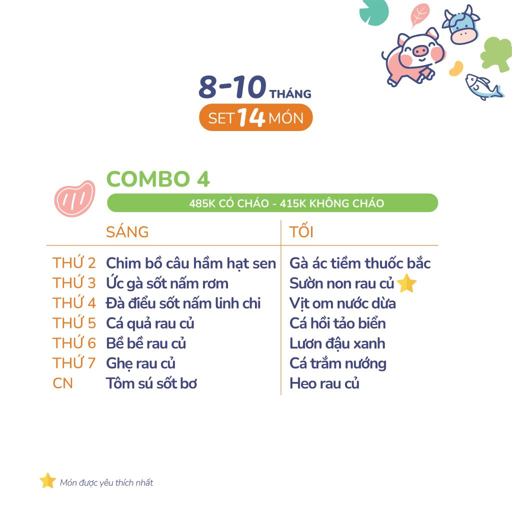 (COMBO 8-10 THÁNG) Set 14 món Combo 4