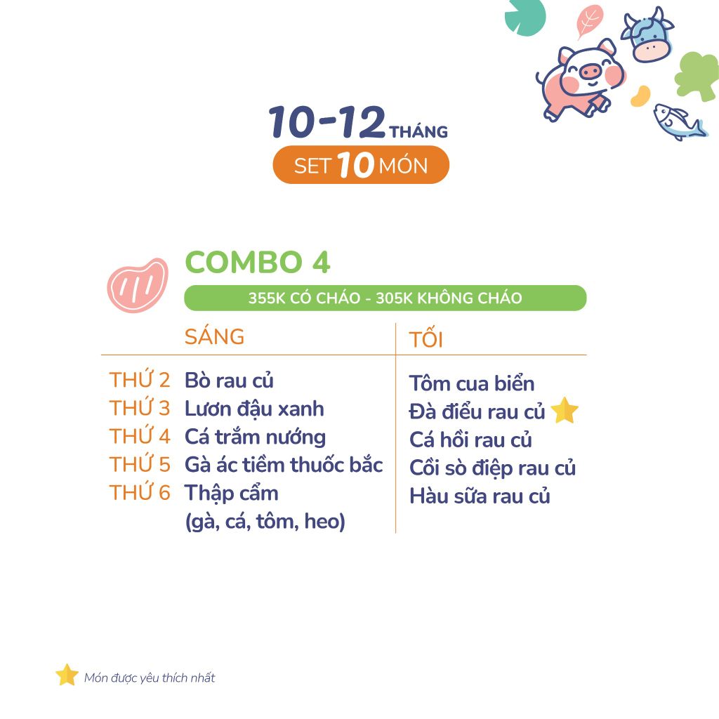 (COMBO 10-12 THÁNG) Set 10 món Combo 4