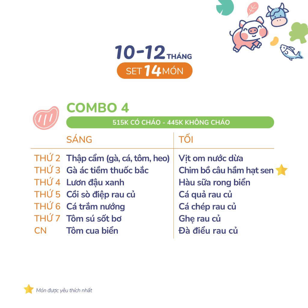 (COMBO 10-12 THÁNG) Set 14 món Combo 4