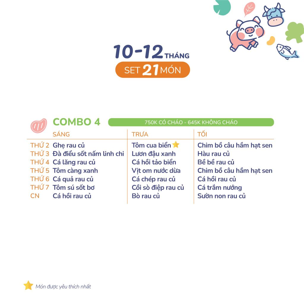 (COMBO 10-12 THÁNG) Set 21 món Combo 4