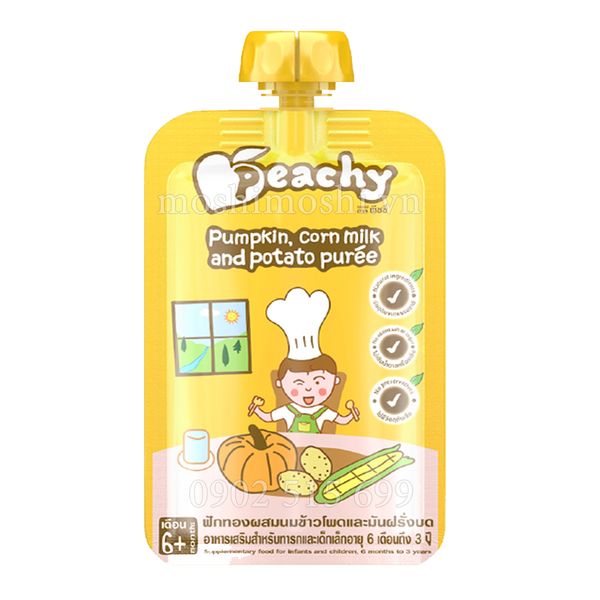 Súp bí đỏ, sữa bắp, và khoai tây Peachy 110g 6 tháng