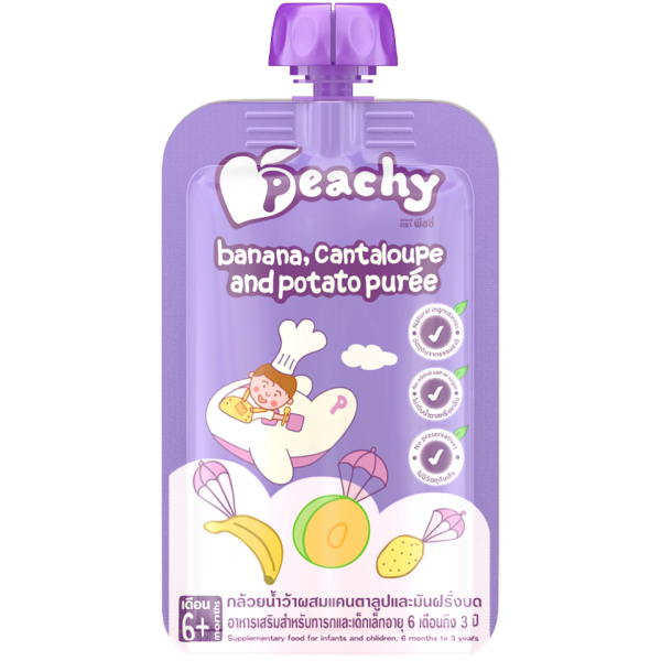 Súp chuối, dưa lưới và khoai tây Peachy 110g 6 tháng