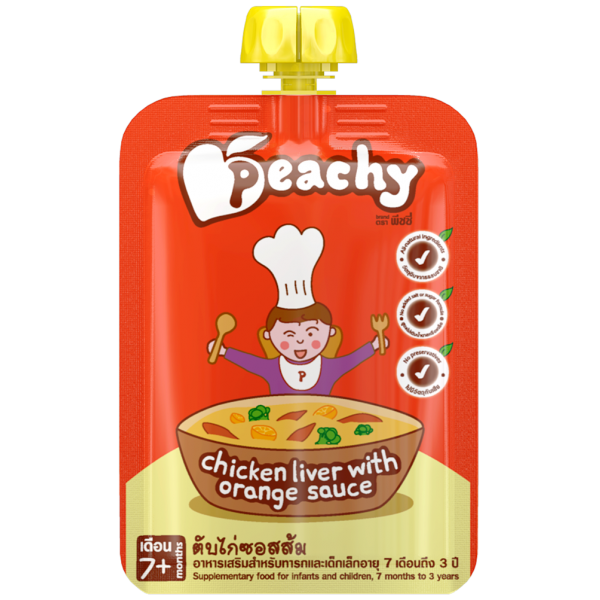 Súp gan gà xốt cam Peachy 125g 7 tháng