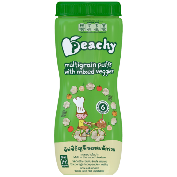 Bánh ngũ cốc rau củ thập cẩm Peachy 40g 1 tuổi