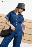 Jumpsuit jean ngắn tay