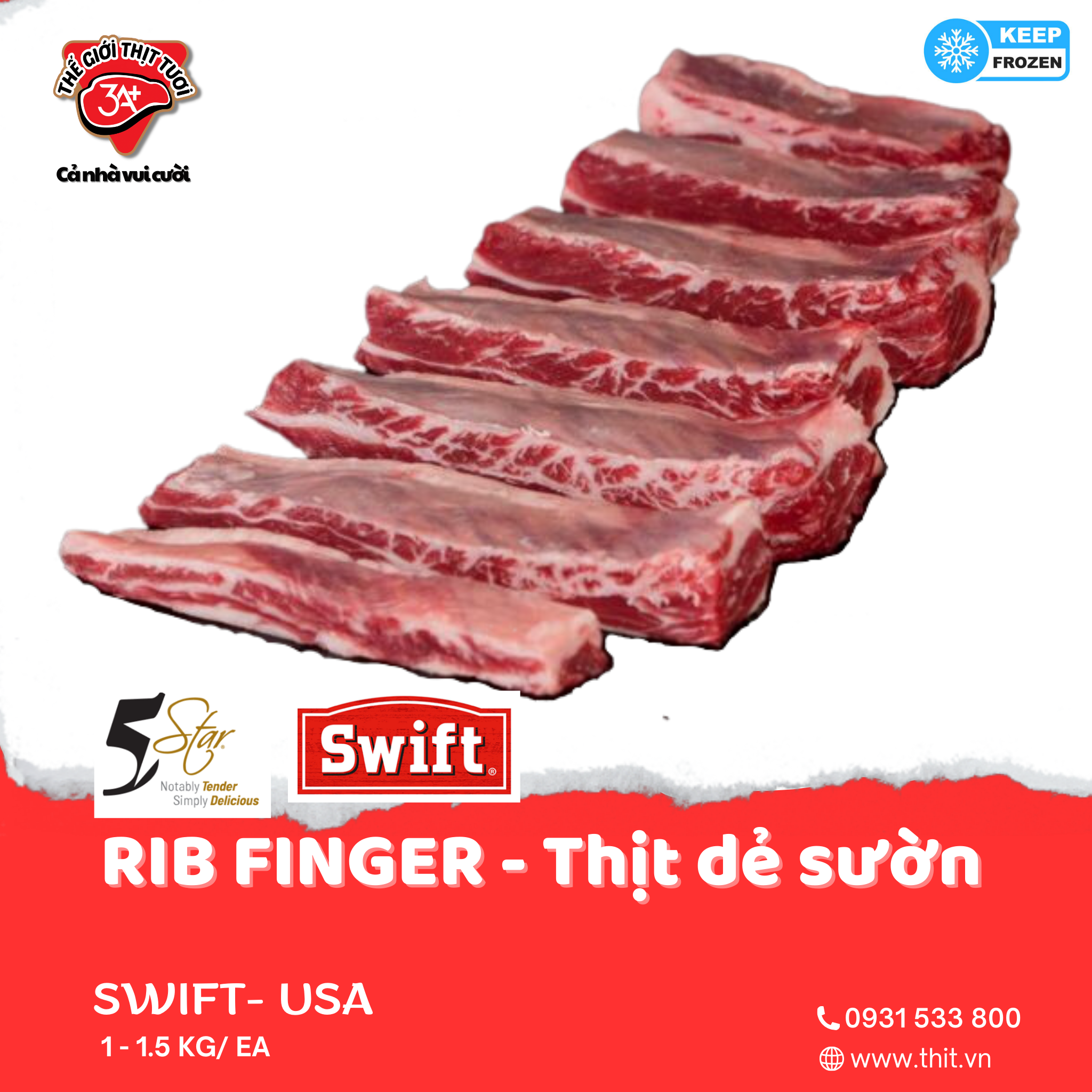 RIB FINGER - Thịt dẻ sườn