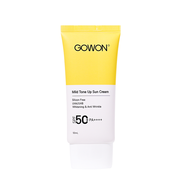 Kem Chống Nắng Nâng Tone Cho Da Nhạy Cảm, Ngừa Mụn, Dưỡng Trắng Da Chiết Xuất Trà Xanh Gowon Mild Tone Up Sun Cream SPF50+/PA++++