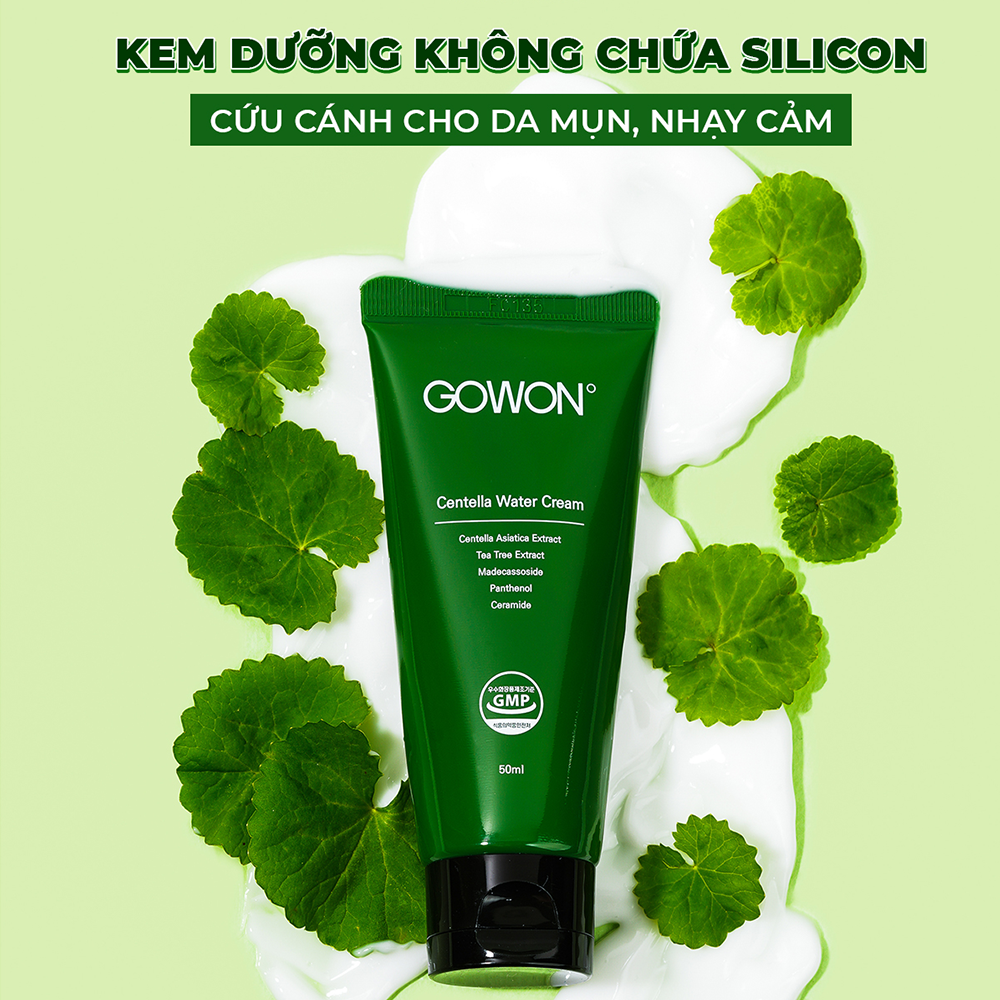 Kem Dưỡng Rau Má Dưỡng Ẩm, Chăm Sóc Da Tổn Thương, Cải Thiện Mụn Và Thâm Mụn Gowon Centella Water Cream 50ml