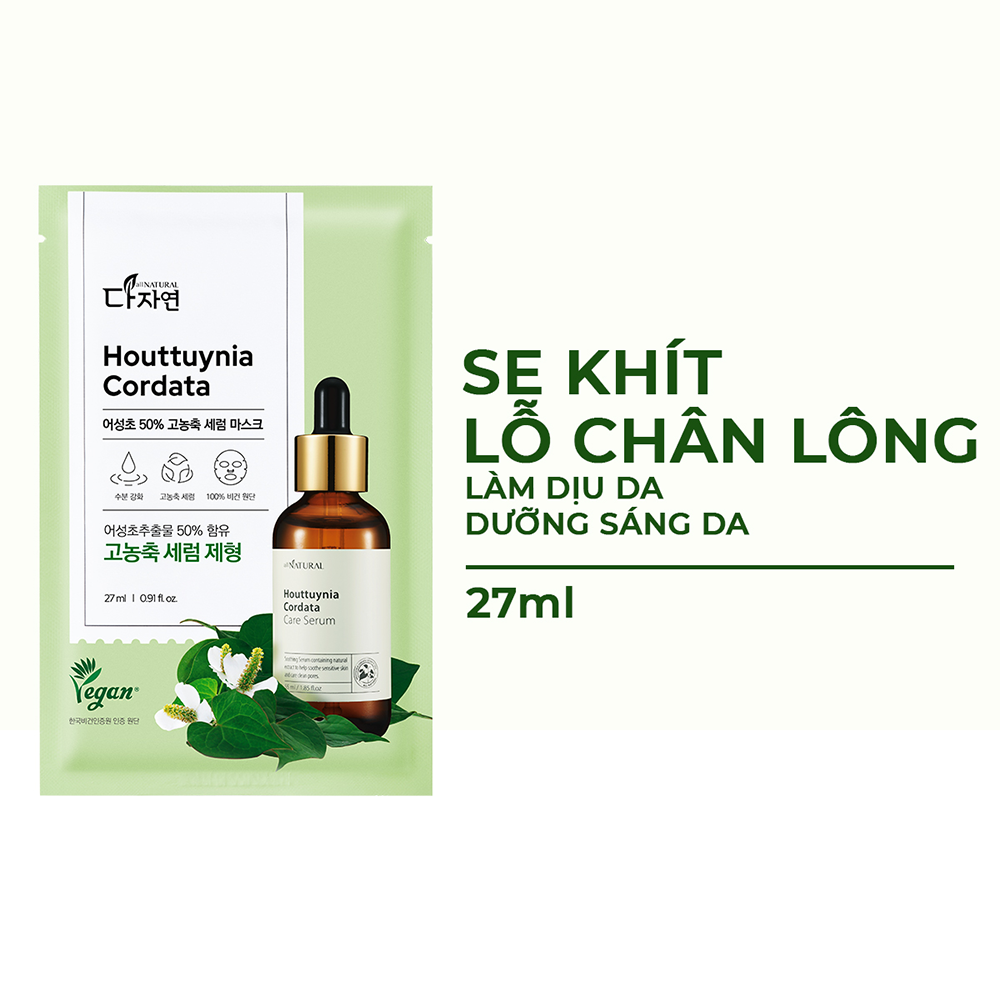 Mặt Nạ Serum Diếp Cá Cấp Nước, Se Khít Lỗ Chân Lông, Làm Dịu Da All Natural Houttuynia Cordata Soothing Serum 27ml