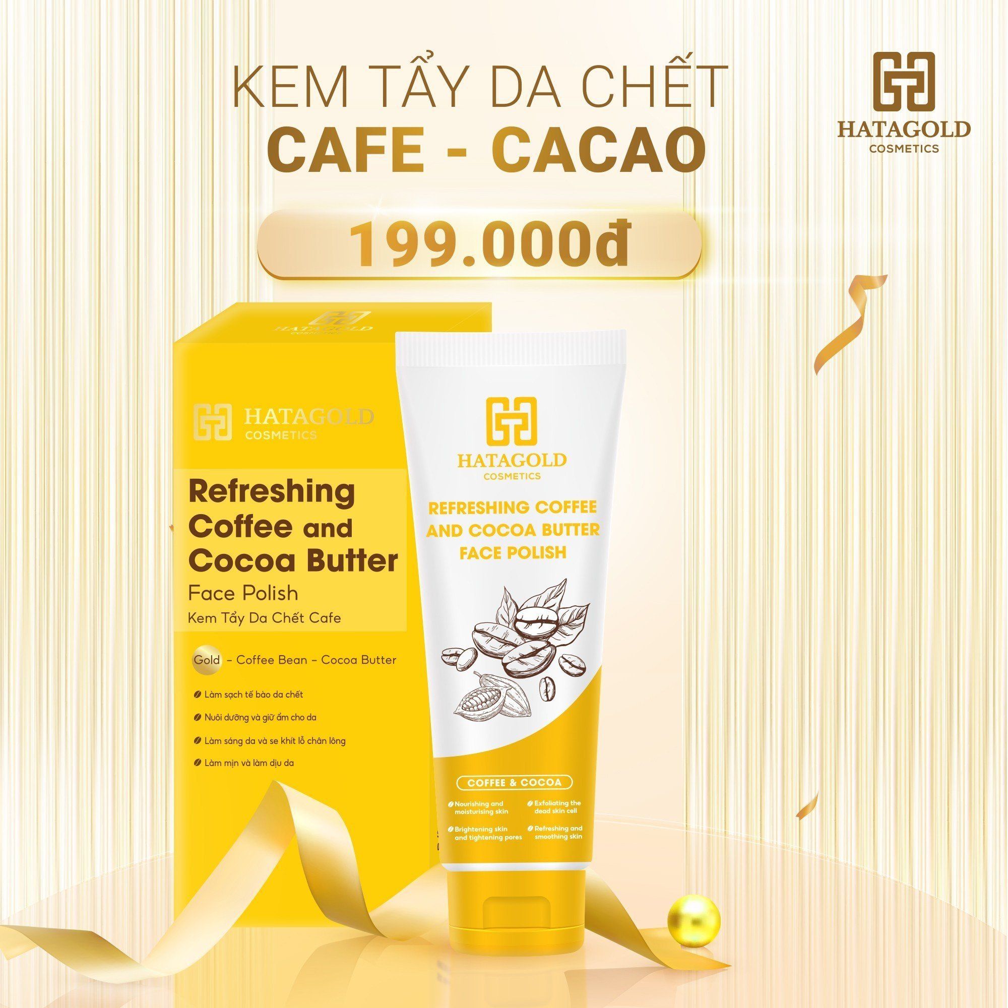 Kem Tẩy Da Chết Café - Bơ Cacao | Refreshing Coffee and Cocoa Butter Face Polish - KL:160g