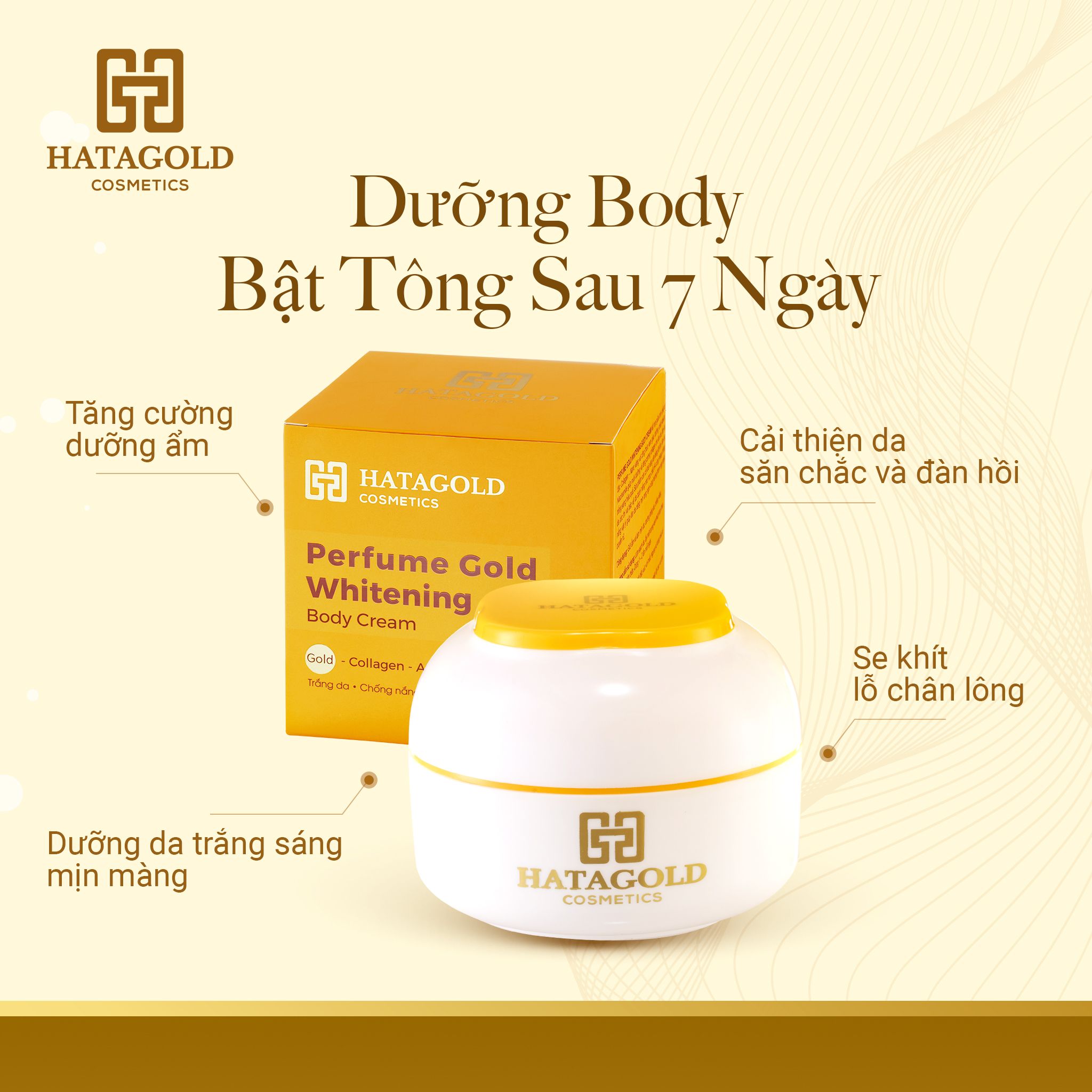Kem Dưỡng Body Bật Tông Sau 7 Ngày | Perfume Gold Whitening Body Cream - KL:250g