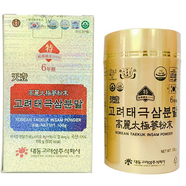 Bột Thái Cực Sâm Daedong Hàn Quốc Hộp 3 Lọ x 100g