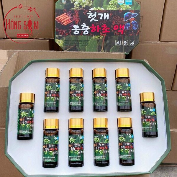 Nước Mát Gan Đông Trùng Hạ Thảo Well Bio Hộp 10 Chai x 100ml