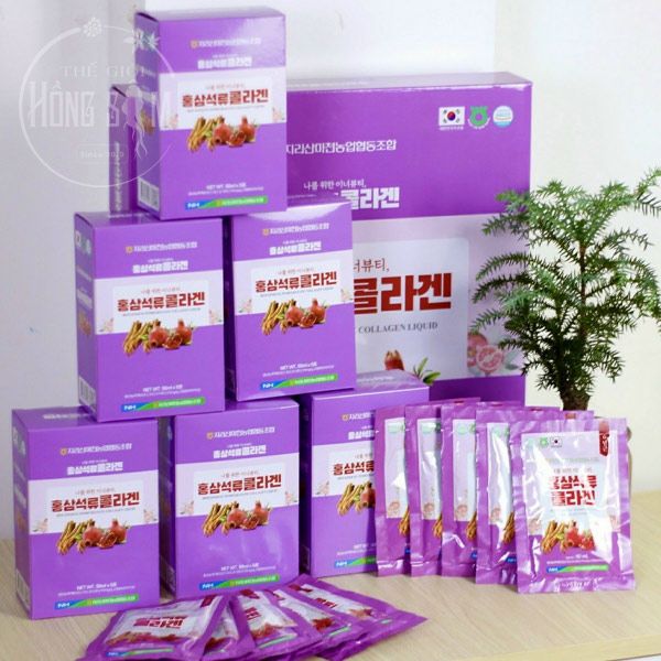 Nước Hồng Sâm Cho Nữ Collagen Lựu Hàn Quốc Hộp 30 Gói x 50ml