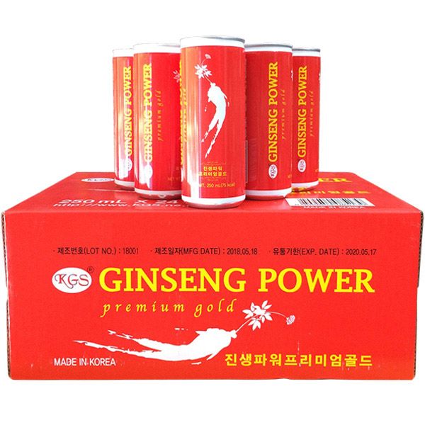 Nước Hồng Sâm KGS Ginseng Power Hàn Quốc Thùng 24 Lon x 250ml