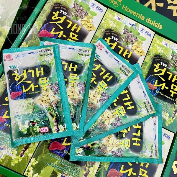 Nước Mát Gan Hovenia Dulcis Teawoong Hàn Quốc Hộp 30 Gói x 70ml