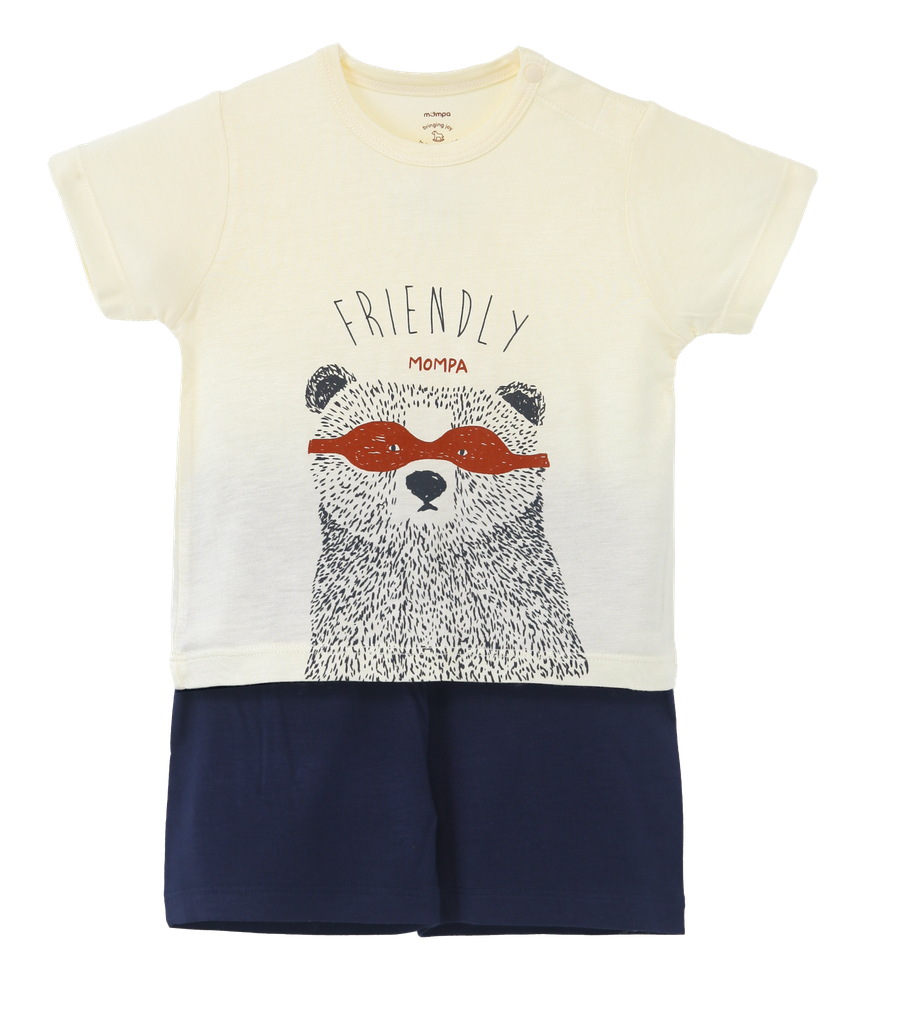 Bộ cộc tay modal cho bé trai size 6-48m – ảnh 2