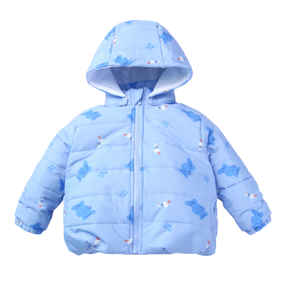 Áo khoác phao trần bông 2 lớp lót cotton mũ có cúc bấm tháo rời – ảnh 1