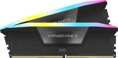 Bộ nhớ trong Corsair DDR5, 5200MHz 64GB 2x32GB DIMM, VENGEANCE RGB Black Heatspreader, RGB LED, 1.25V