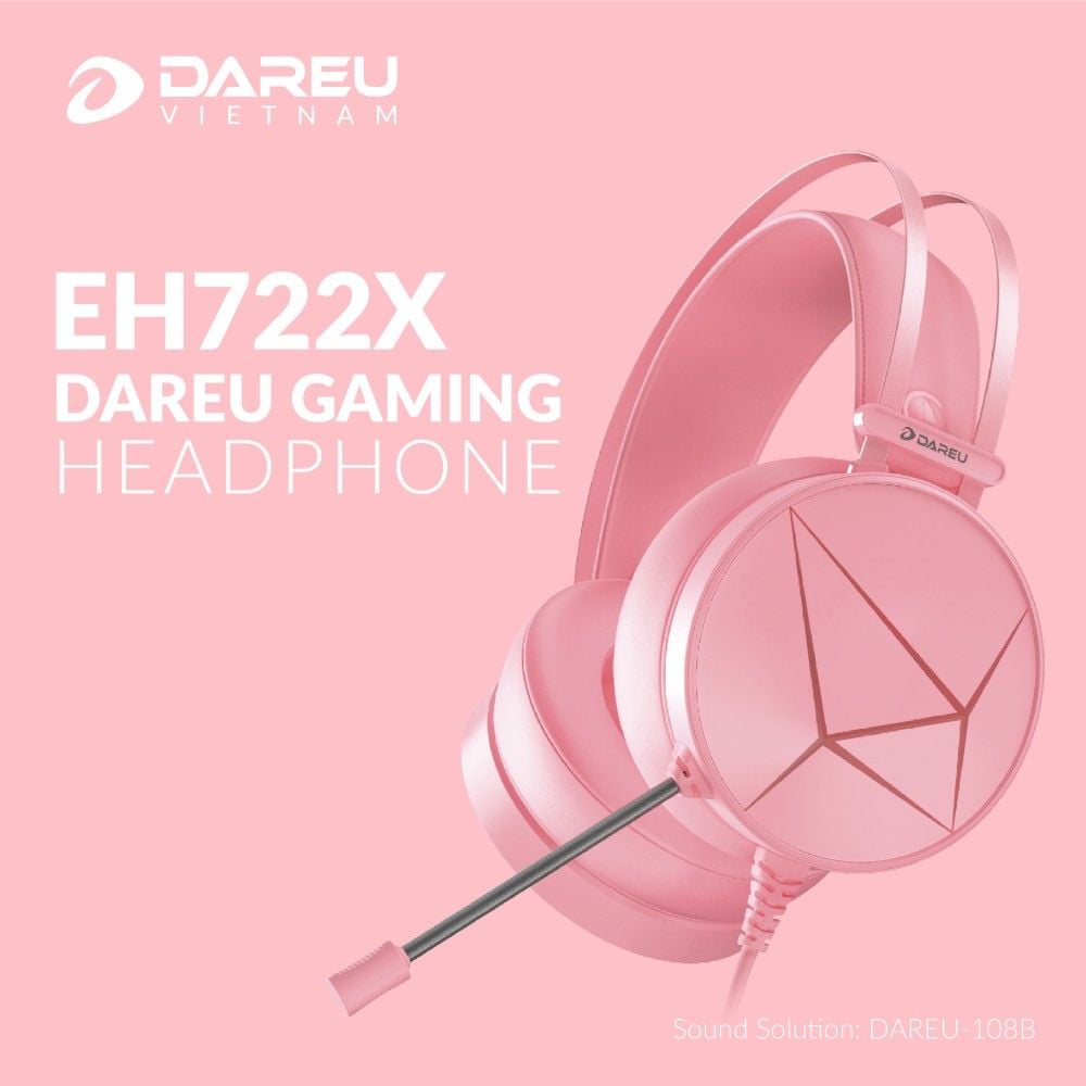 Tai nghe DareU EH722X (Pink)