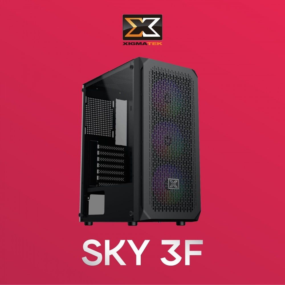 Vỏ case máy tính XIGMATEK SKY 3F (EN42157) - GAMING ATX, KÈM 03 FAN XIGMATEK X22F
