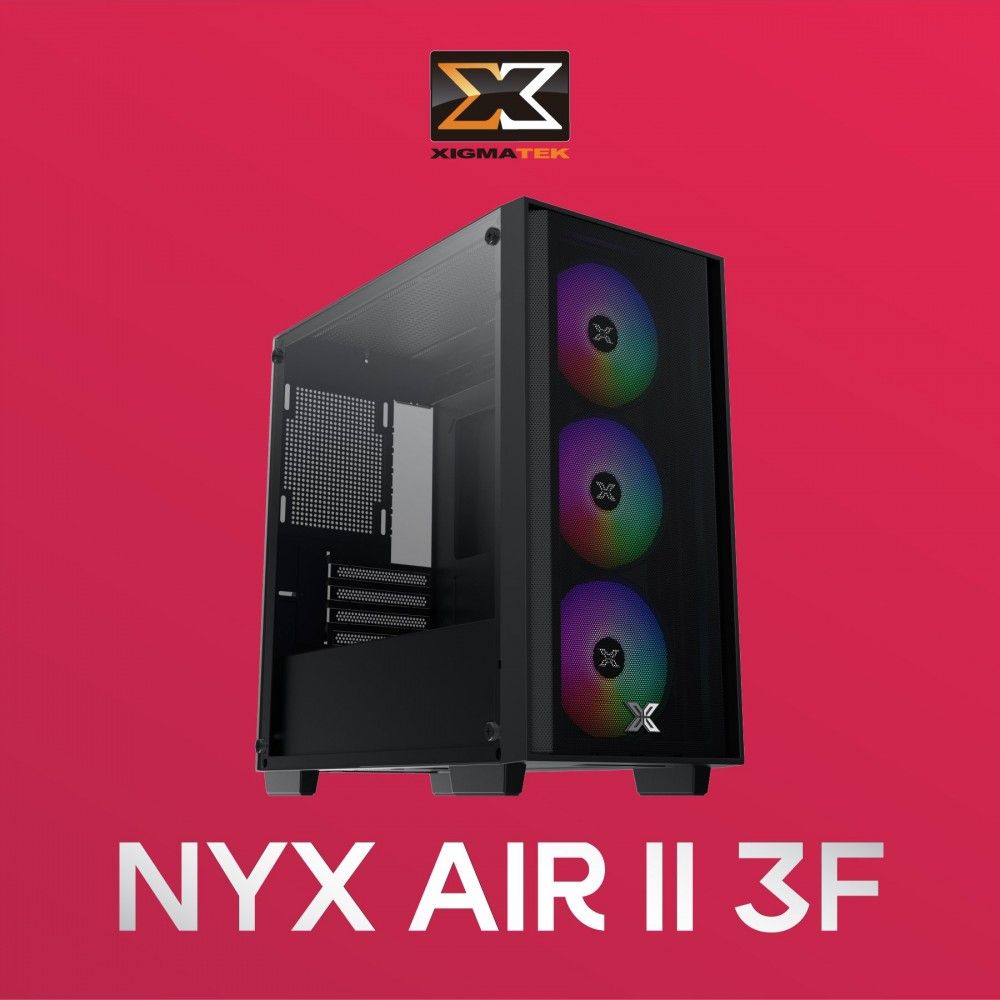 Vỏ case máy tính XIGMATEK NYX AIR II 3F (EN41952) - GAMING M-ATX, KÈM 03 FAN XIGMATEK X22F