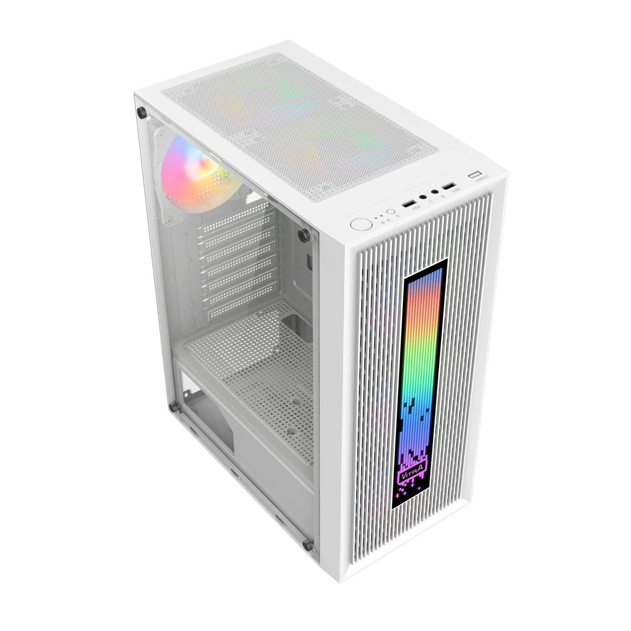 Vỏ case VITRA CERES V308 ARGB KÈM 1FAN RGB Màu trắng
