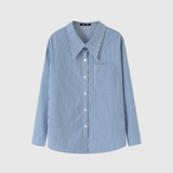 Áo Sơ Mi Kẻ LIZARD Cotton Dài Tay Cho Nữ 2SP23S053