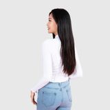 Áo thun nữ LIZARD crop top dài tay bèo xoắn nữ 2SS23T023