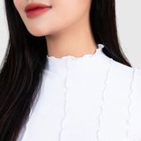 Áo thun nữ LIZARD crop top dài tay bèo xoắn nữ 2SS23T023