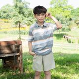 Áo polo bé trai LIZARD sọc ngang 5SS23-004