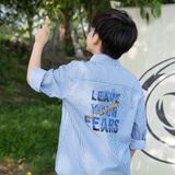 Áo sơ mi dài tay bé trai LIZARD họa tiết sọc 4SP23T032