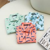 Áo sơ mi cộc tay bé trai LIZARD sơ mi ngắn tay bé trai 4SP23T121