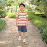 Áo polo bé trai LIZARD sọc ngang 5SS23-004