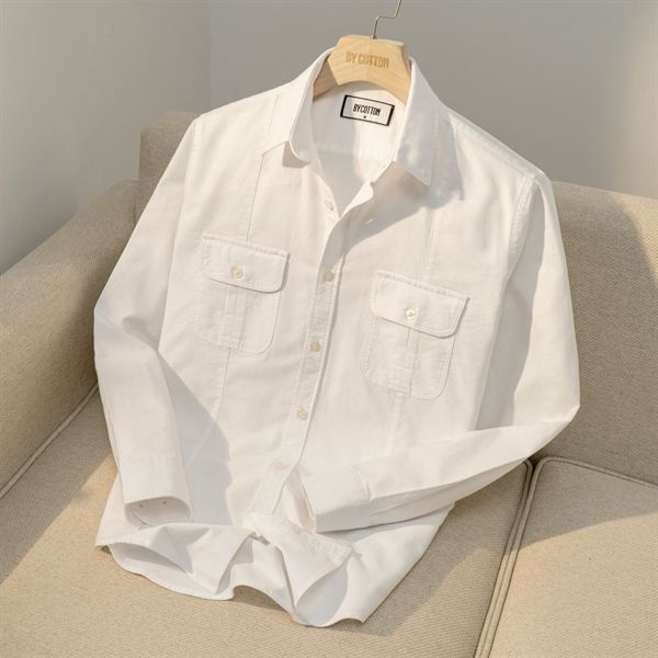 PREMIUM OXFORD WHITE WITH POCKET 0124