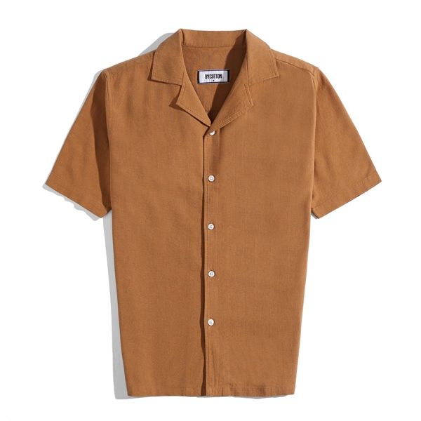 ÁO SƠ MI LINEN TAY NGẮN BROWN