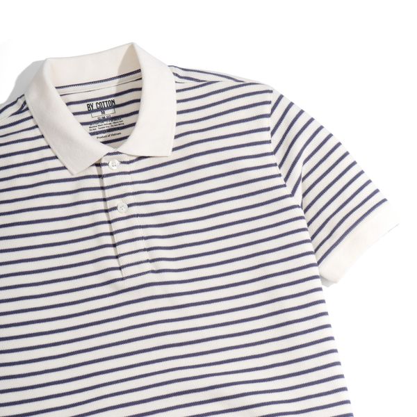 NAVY CREAM MINI STRIPES POLO