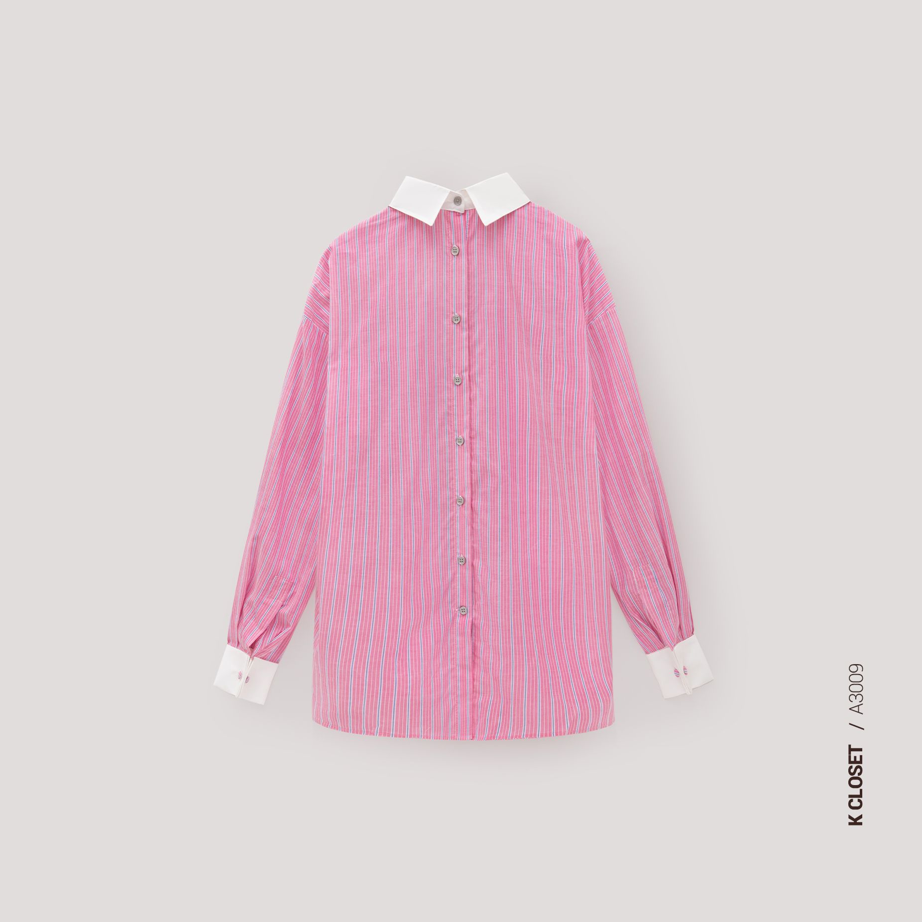 ÁO SƠ MI TAY DÀI TÚI THÊU NƠ K CLOSET A3009