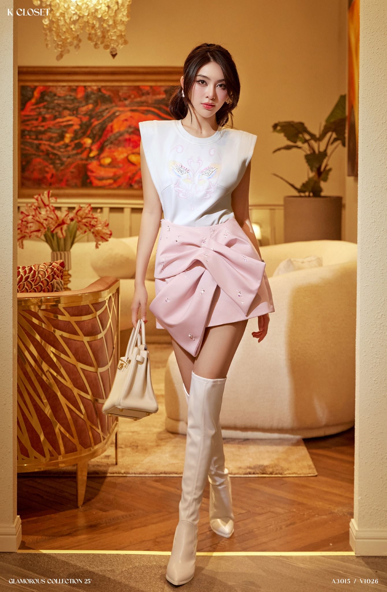ÁO THUN TAY CÁNH TIÊN CON MẮT KẾT CƯỜM K CLOSET A3015