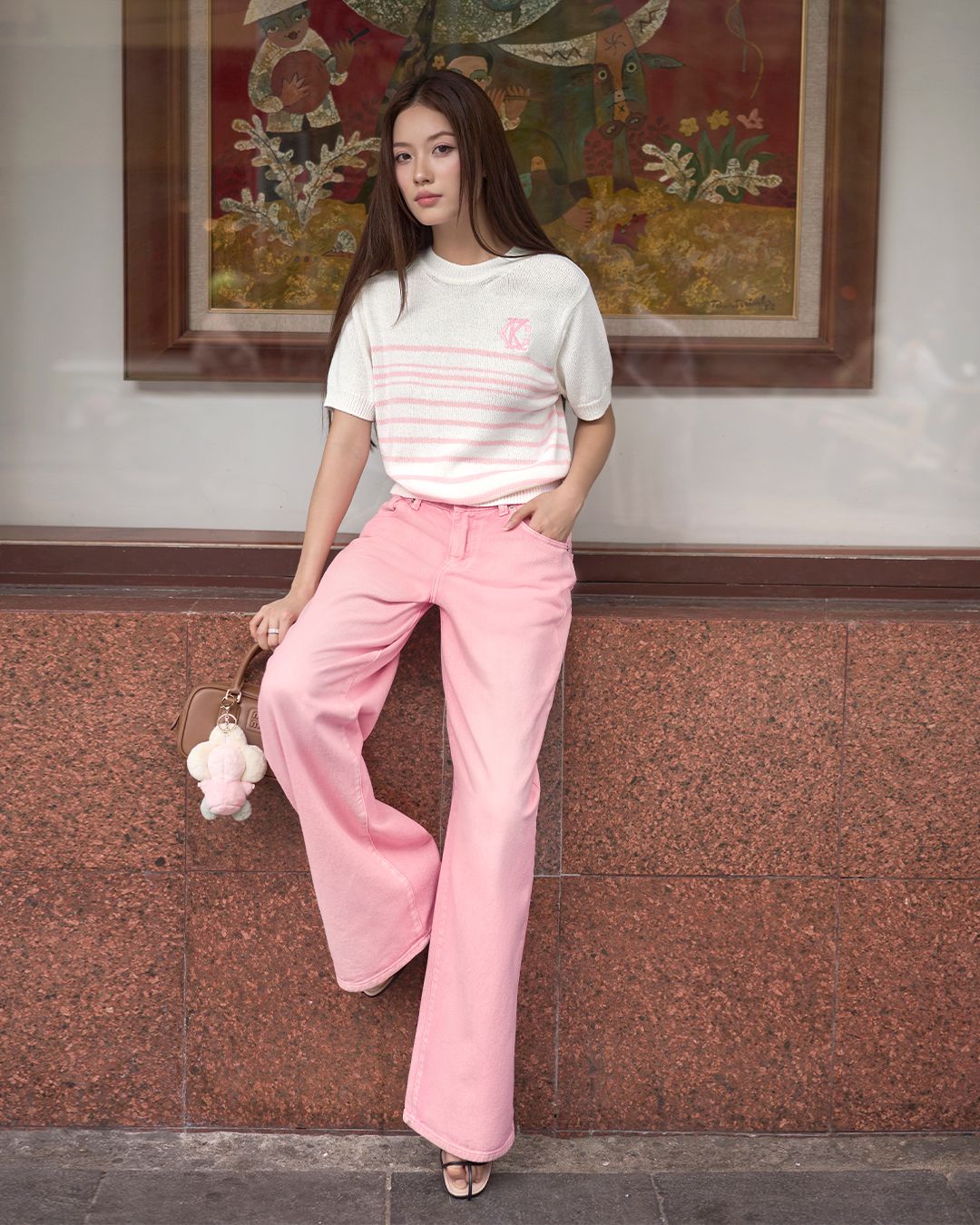 ÁO LEN SỌC NGANG THÊU LOGO KC A1014