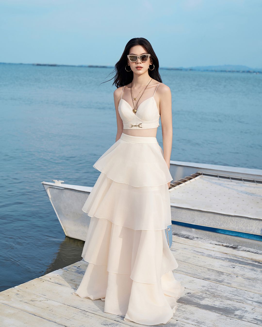 SUMMER BREATH SKIRT - CHÂN VÁY DÁNG DÀI XẾP TẦNG K CLOSET V2007