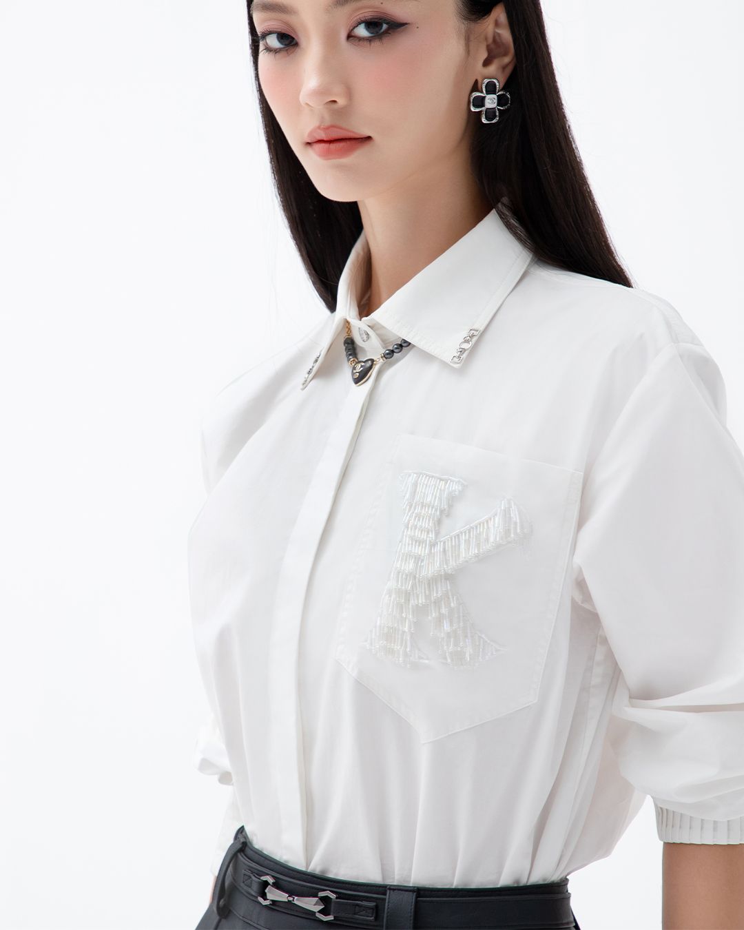 ÁO SƠ MI TÚI CHỮ K KẾT CƯỜM K CLOSET A1026