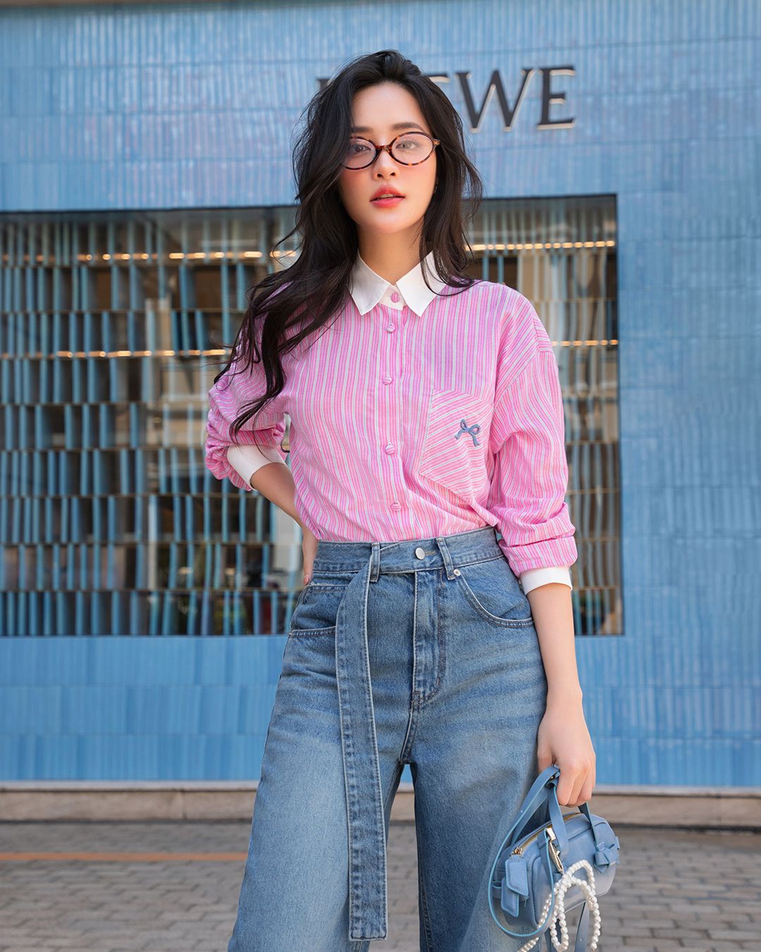 ÁO SƠ MI TAY DÀI TÚI THÊU NƠ K CLOSET A3009