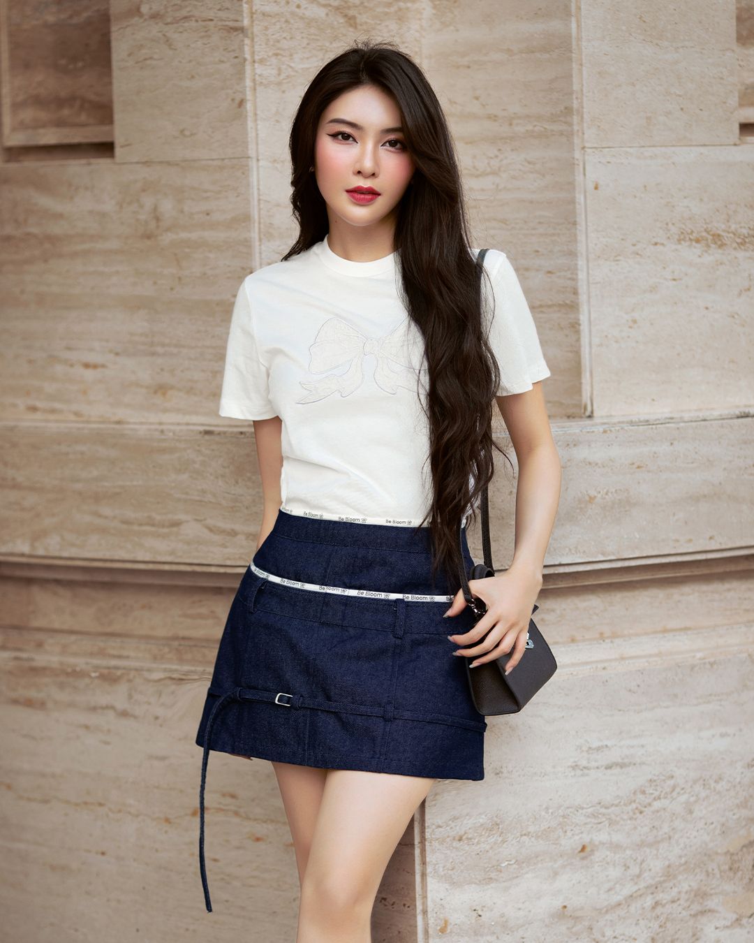 ÁO THUN TAY NGẮN NƠ REN K CLOSET A4005