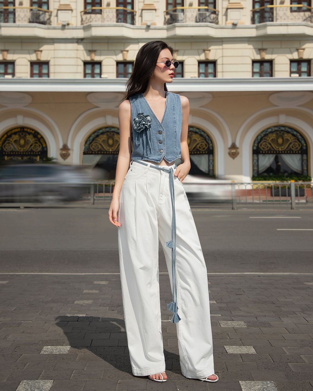 QUẦN JEAN ỐNG RỘNG XẾP LY K CLOSET Q3002