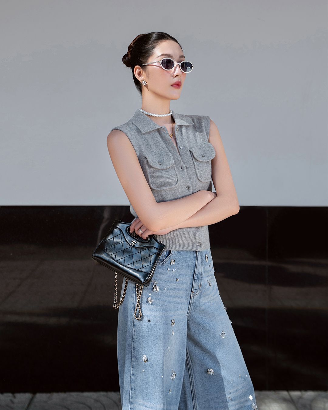 QUẦN JEAN ỐNG RỘNG KẾT CƯỜM K CLOSET Q1010