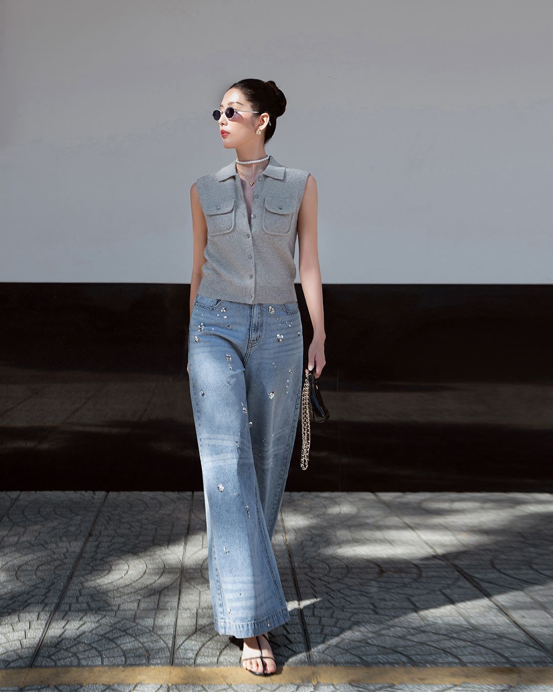 QUẦN JEAN ỐNG RỘNG KẾT CƯỜM K CLOSET Q1010