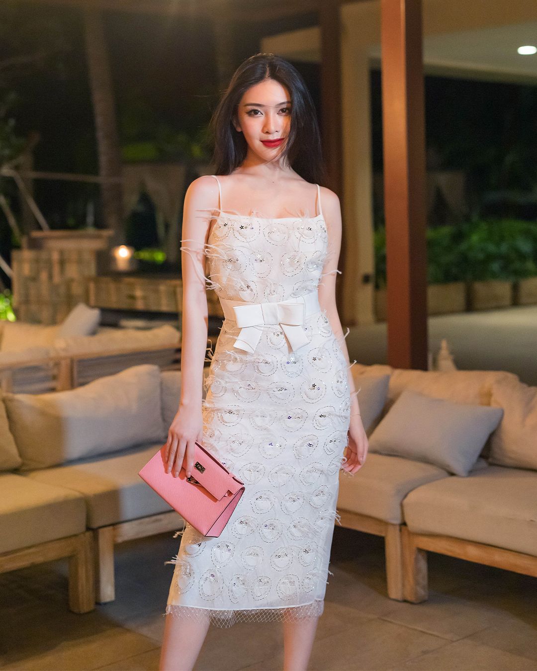 ĐẦM HAI DÂY BODY LÓT LƯỚI KẾT CƯỜM VÀ LÔNG - ĐI TIỆC K CLOSET KC1042