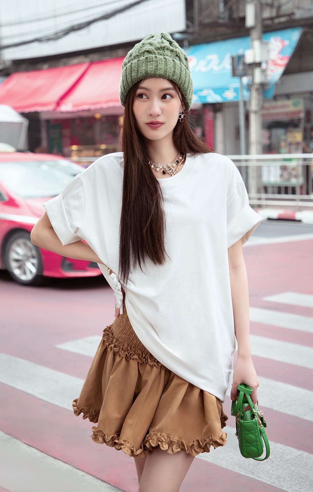 CHÂN VÁY SMOCKING EO LAI CUỐN BÈO K CLOSET V1012