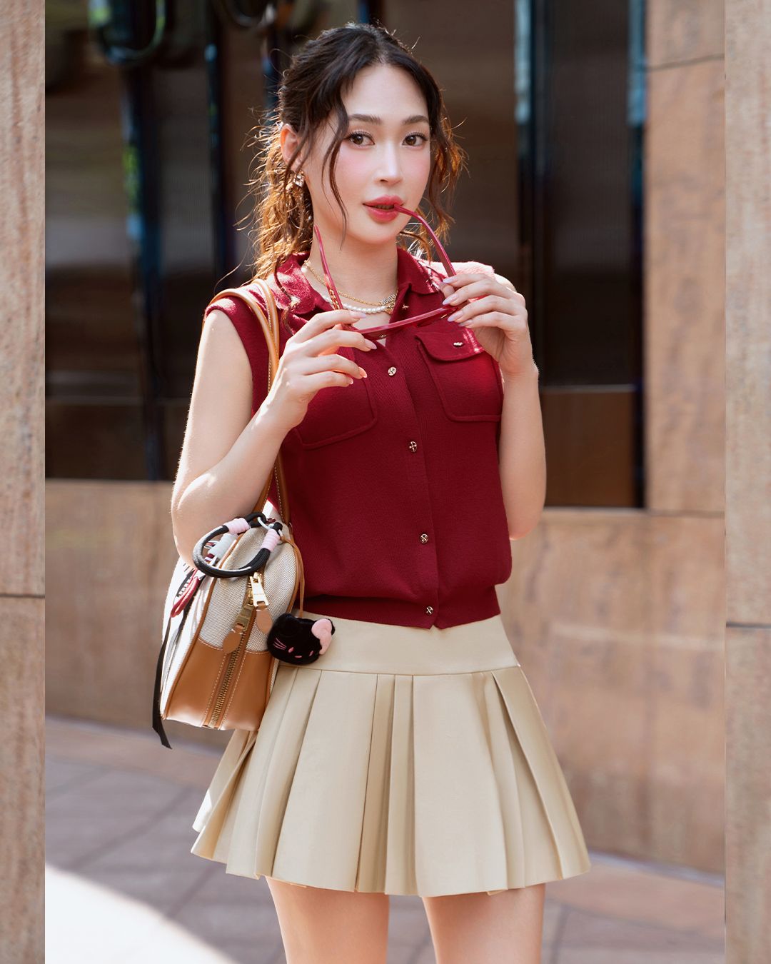 CHÂN VÁY NGẮN XẾP LY TO NHỎ K CLOSET V1025